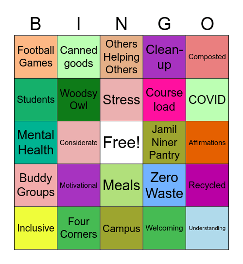 Others Helping Others Bingo Card