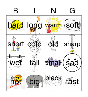 ADJECTIVES Bingo Card