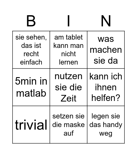 bingo Card