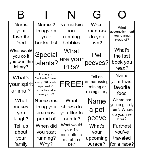 TNC BINGO Card