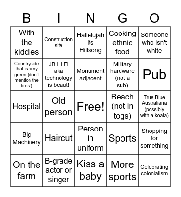 Scotty Photo Op Bingo Card