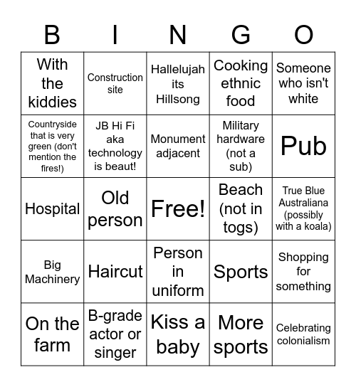 Scotty Photo Op Bingo Card