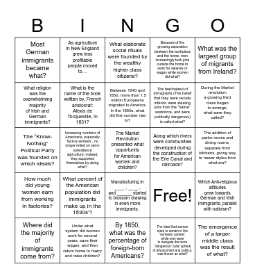 Questions sheet Bingo Card