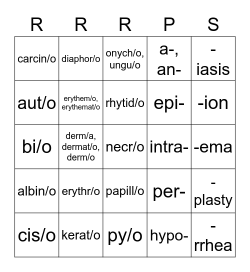 Ch 4 Bingo Card