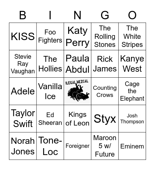 COLD SONGS Bingo Card