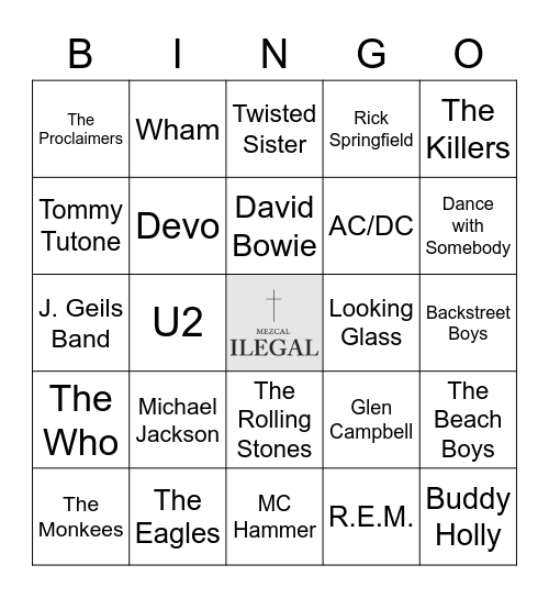 Sing Along Songs 2 Bingo Card