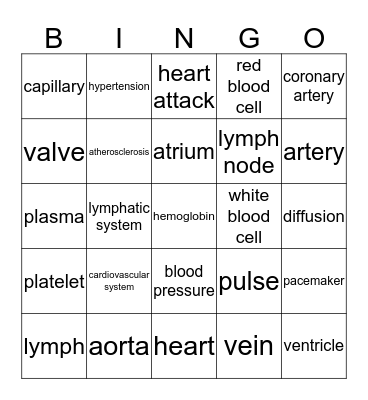 Chapter 16 Vocab Bingo Card