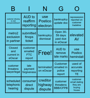 CRO Bingo 1 Bingo Card