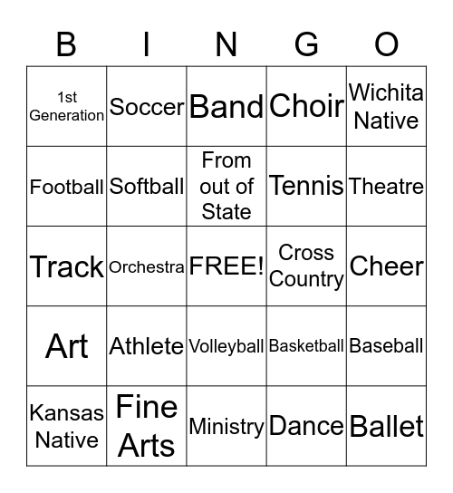 Junior Day Bingo Card