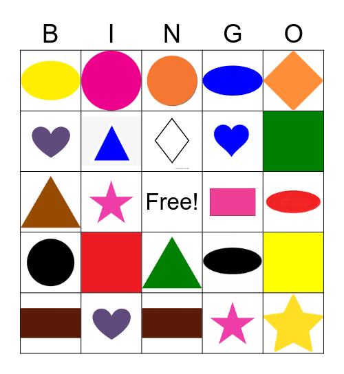 Shapes Bingo Card