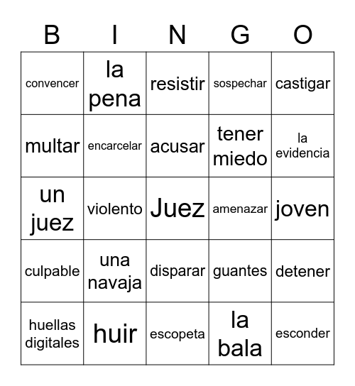 Los criminales Bingo Card