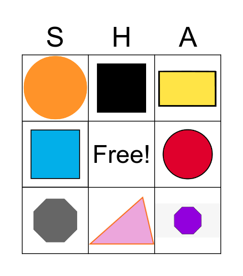 Shape Bingo Card