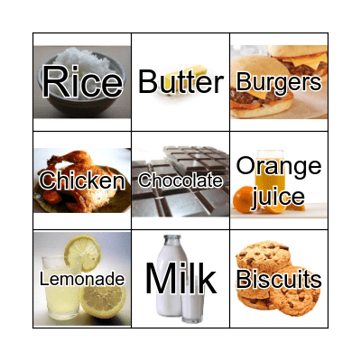 Food Bingo! Bingo Card