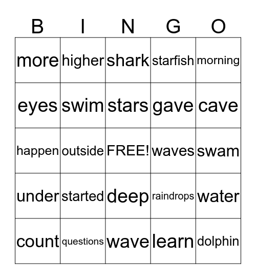 Owly & Ottie and the Stars Bingo Card