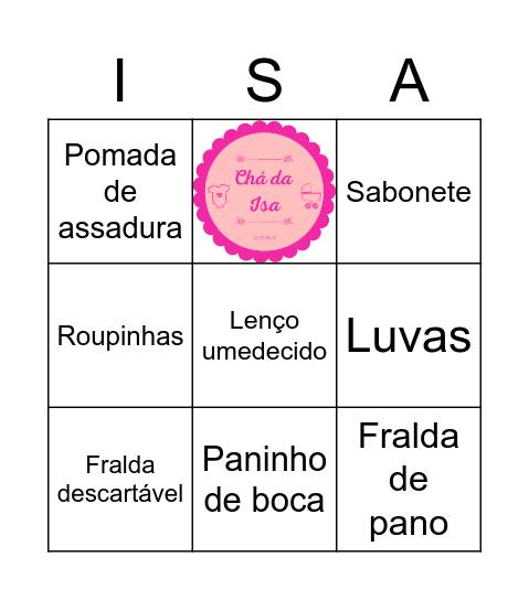 Bingo da Isadora Bingo Card