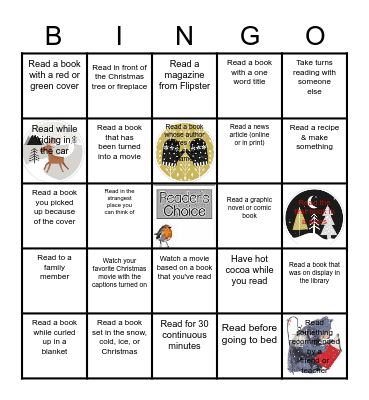 MAMS December Reading BINGO Card