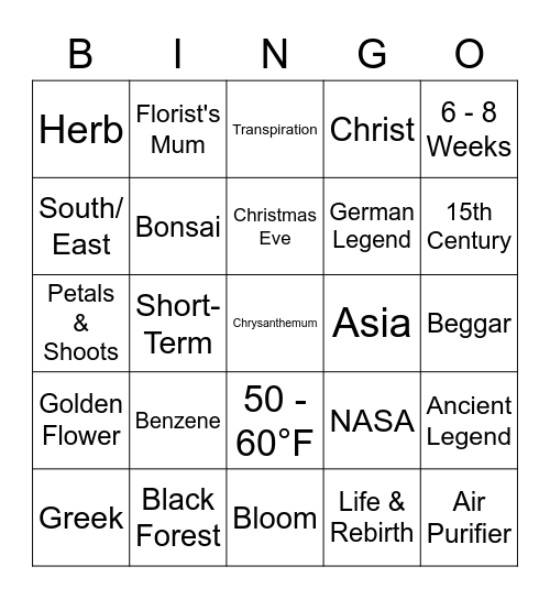 BINGO! Bingo Card