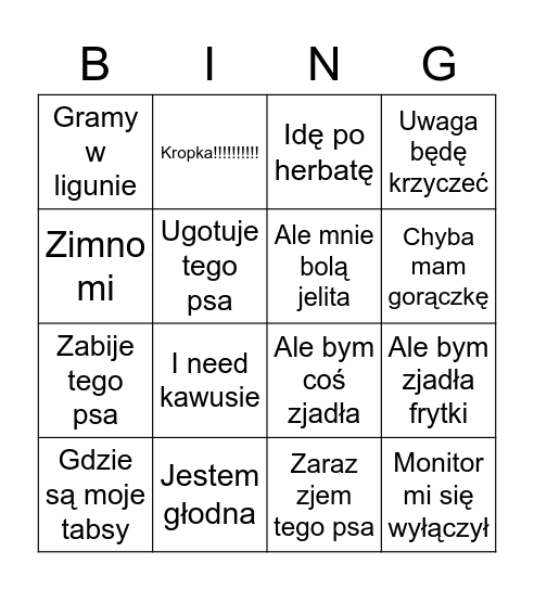 Łucja "Toxic" Paletko Bingo Card