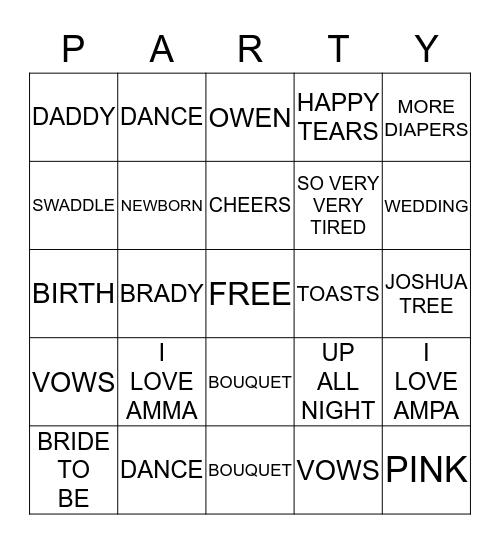 CONGRATULATIONS! Bingo Card