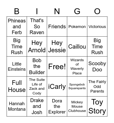 TV Show Theme Song BINGO Card