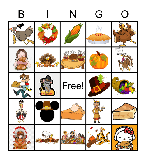 Thanksgiving Bingo Card