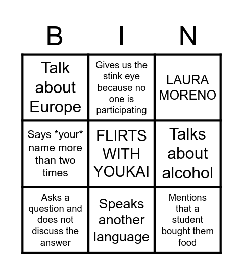 BS1 Bingo Card