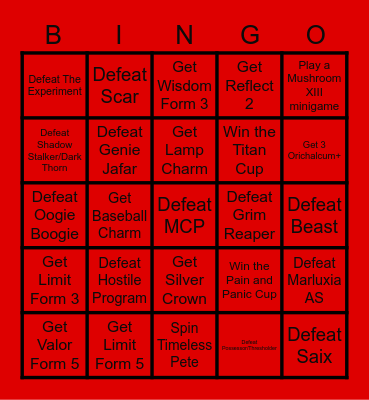 KH2 Rando Bingo Card