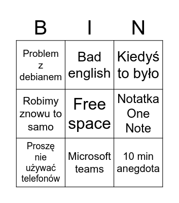 Bingo Card