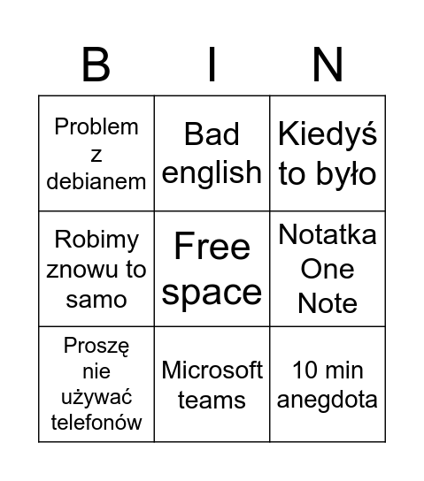 Bingo Card