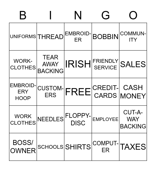 BUSINESS BINGO Card