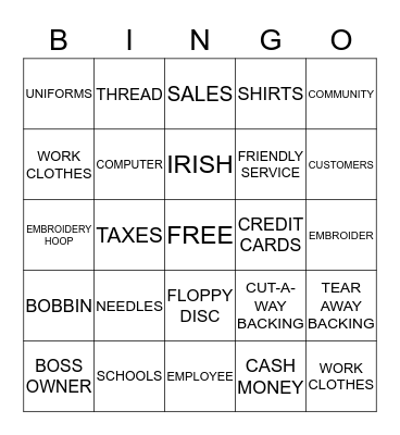 BUSINESS BINGO Card
