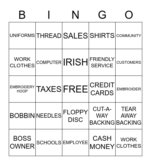 BUSINESS BINGO Card