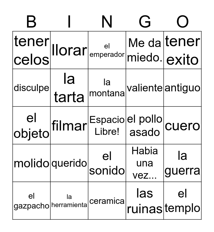 Semester 2 Final Exam Review Bingo Card