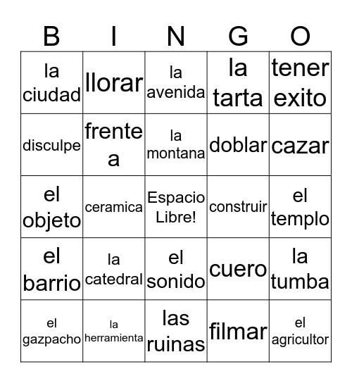 Semester 2 Final Exam Review Bingo Card