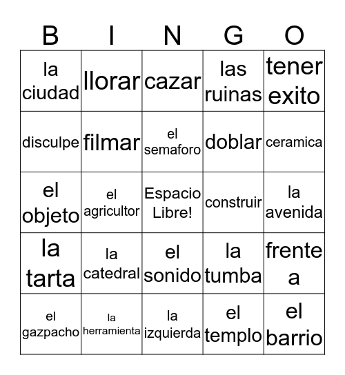 Semester 2 Final Exam Review Bingo Card