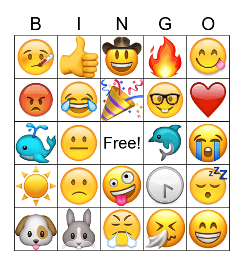 Emoji Bingo Card