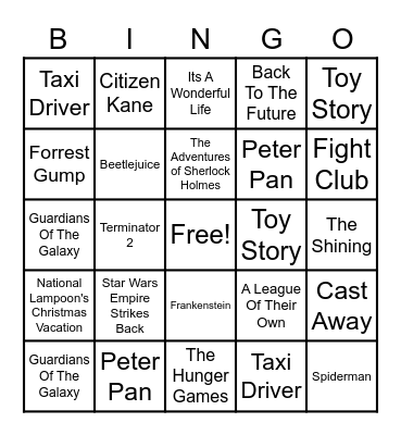 Movie Bingo Card