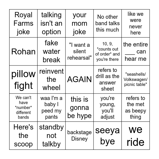 CHAMPIONSHIPS WEEK!!!!! Bingo Card