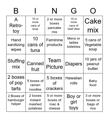 Harvest 2021 Bingo Card