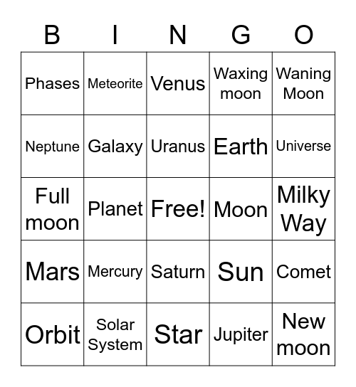 Bingo Card