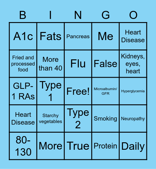 DiaBingo! Bingo Card