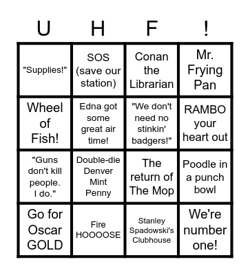 BINGO! UHF STYLE Bingo Card
