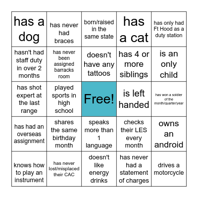 FIND SOMEONE WHO... Bingo Card