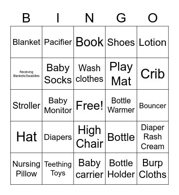BABY Bingo Card
