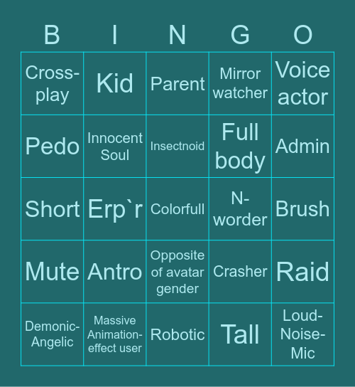 VRCHAT-BINGO Card