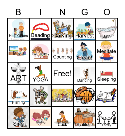 Coping Skills Bingo Card