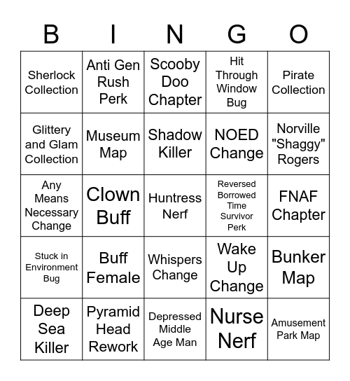 BAILEY Bingo Card