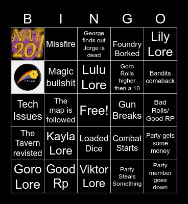 Wolves of Fate Session 3 Bingo Card
