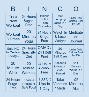 New in 2022 Bingo Card