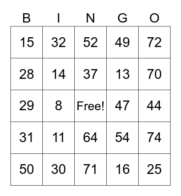 SALES DEPARTMENT ONLINE BINGO Card